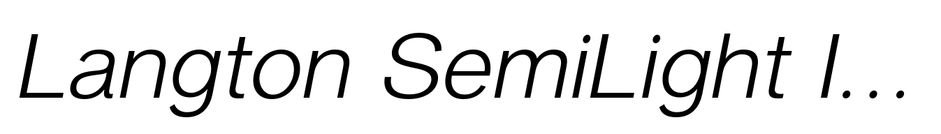 Langton SemiLight Italic